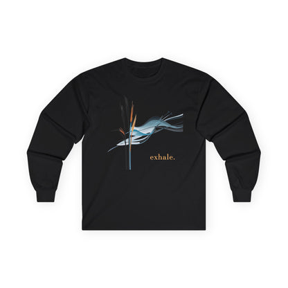 Black | Exhale Long Sleeve Tee, front view
