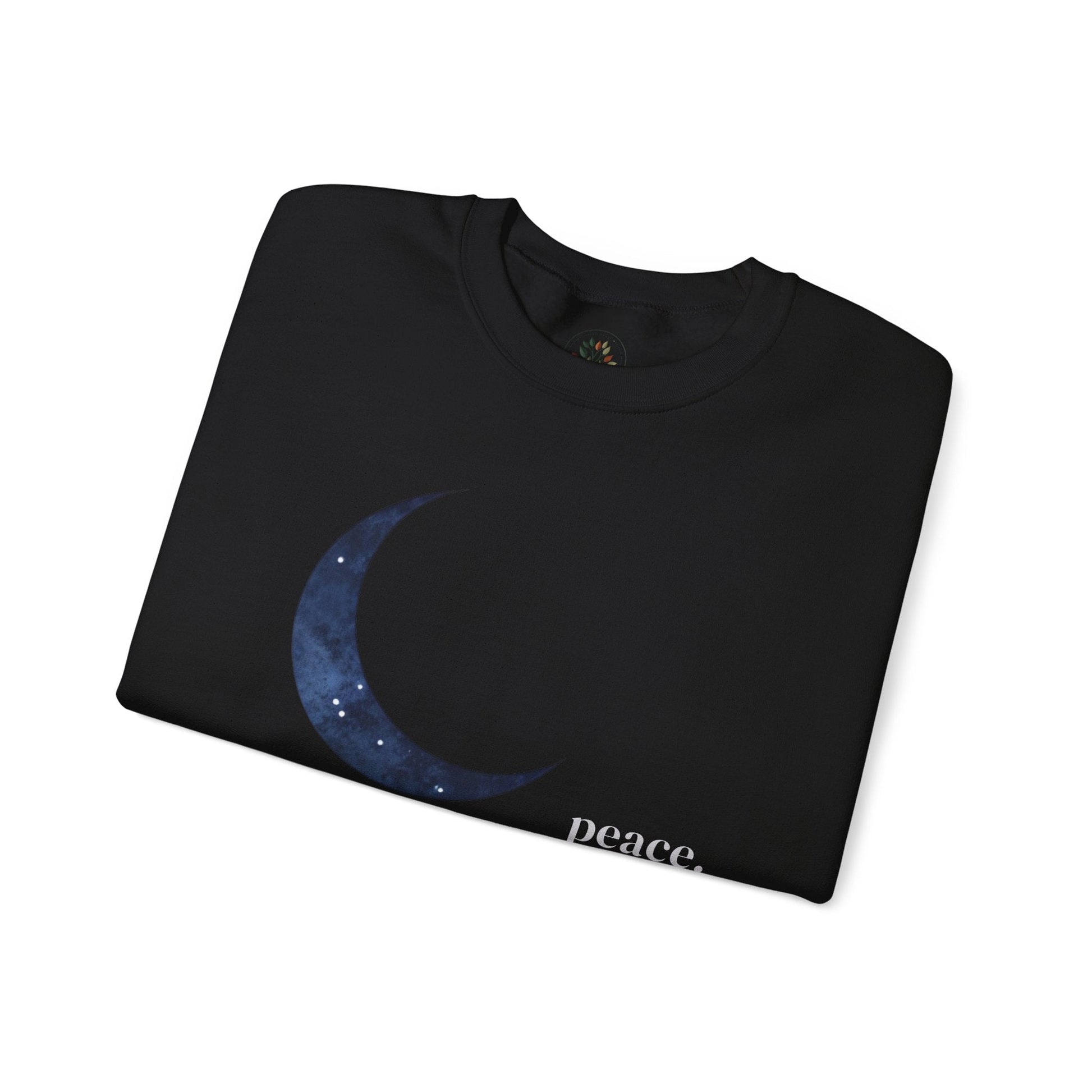 Black | Moonlit Peace Sweatshirt, folded view