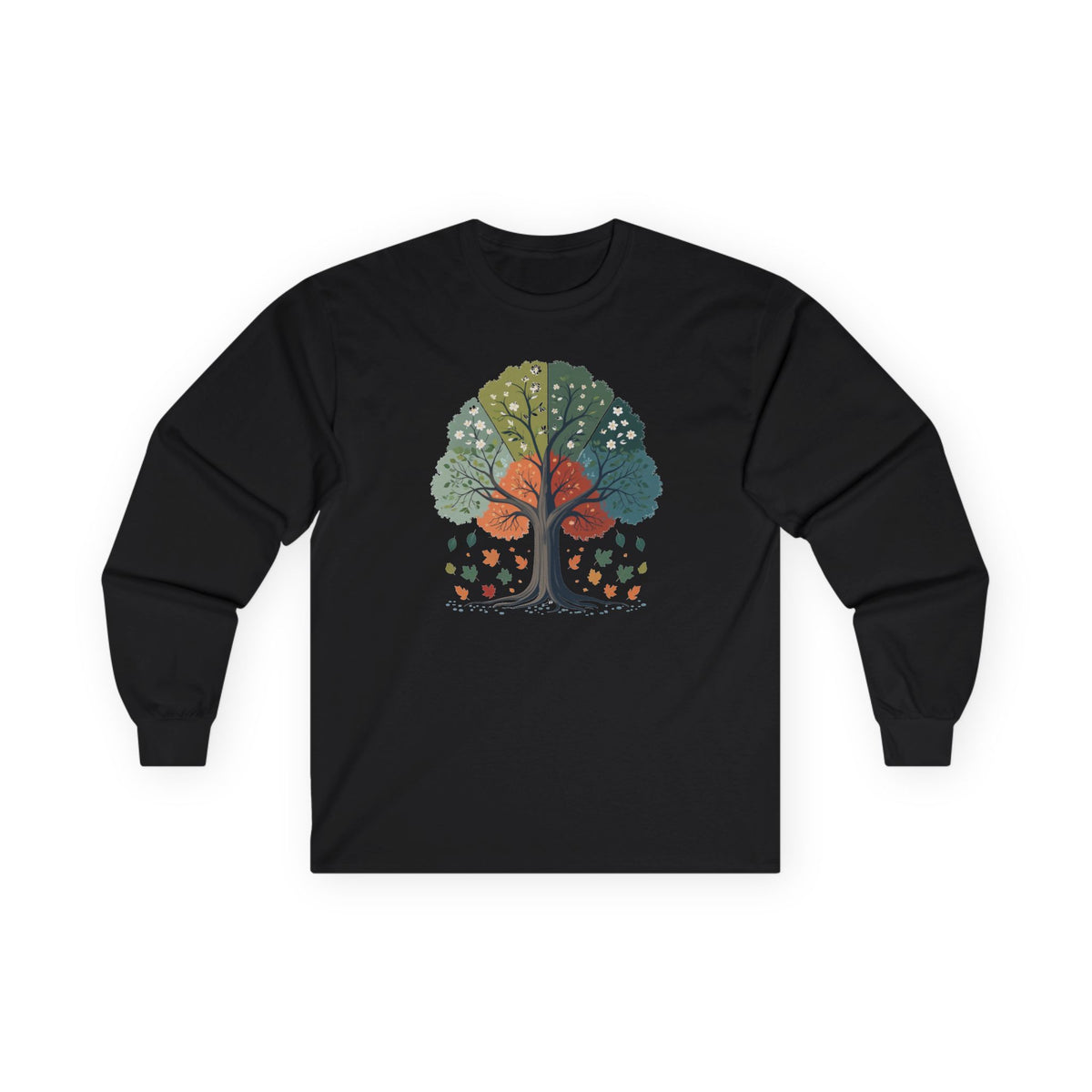 Black | Circle of Season Long Sleeve Tee, front view