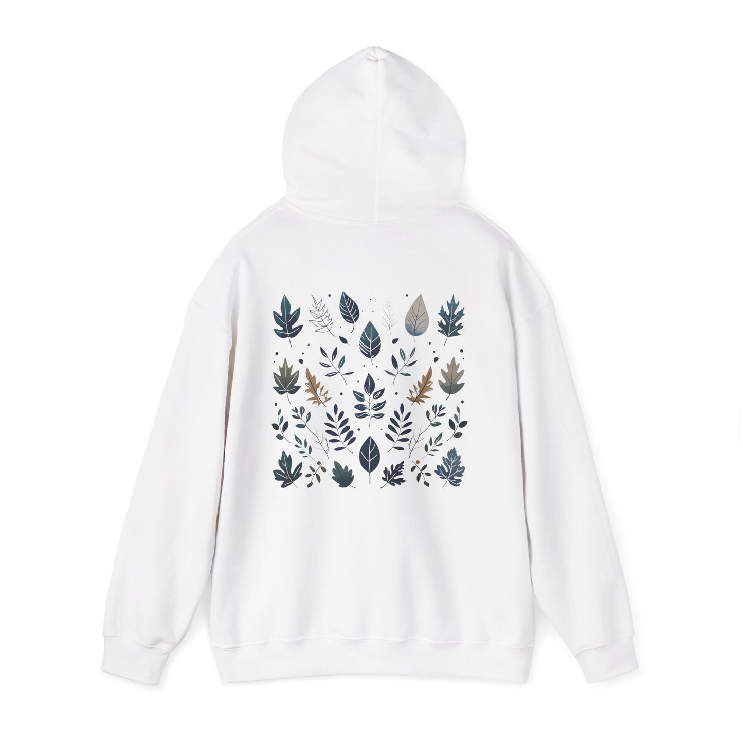 White | Botanical Harmony Hoodie, back view 2