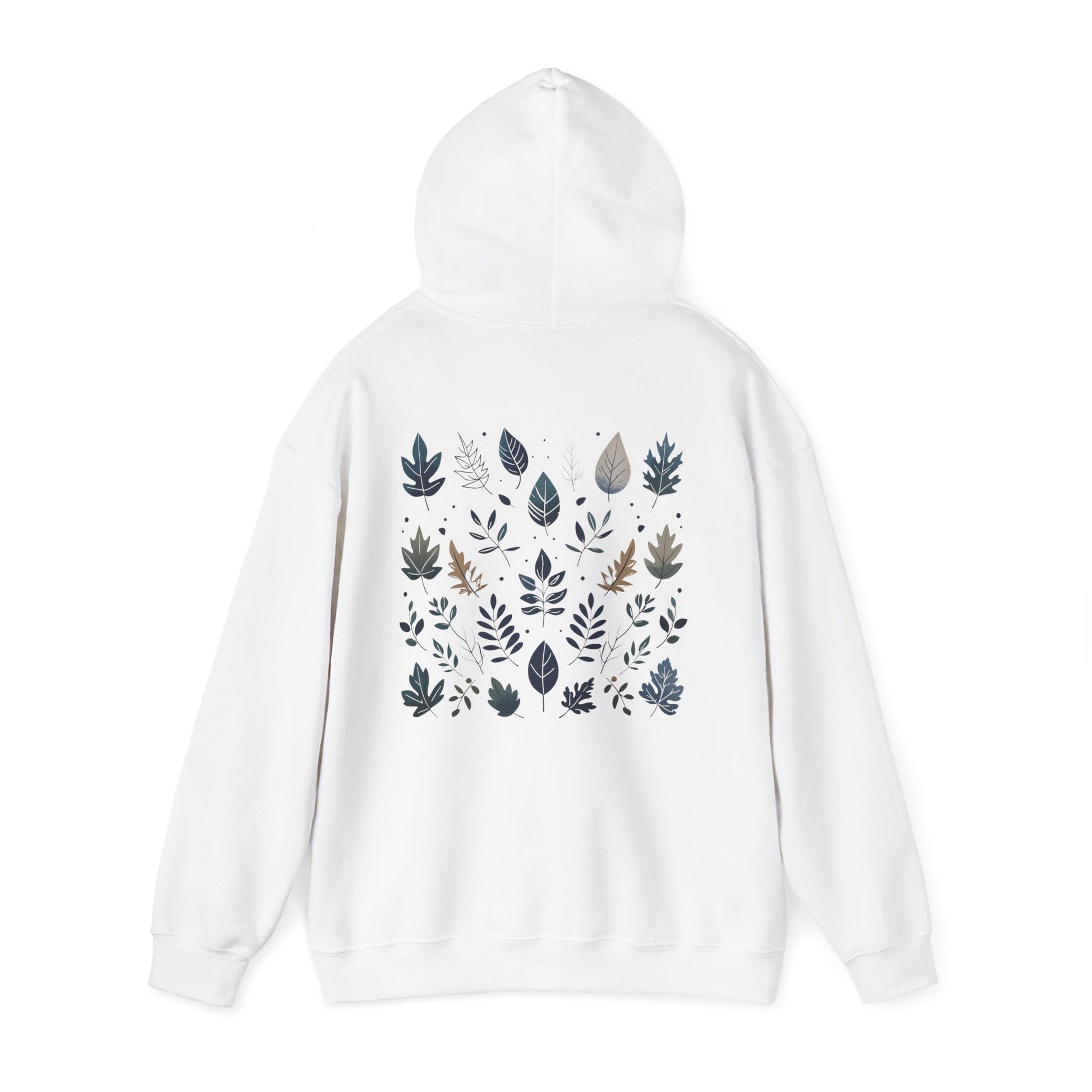 White | Botanical Harmony Hoodie, back view 2