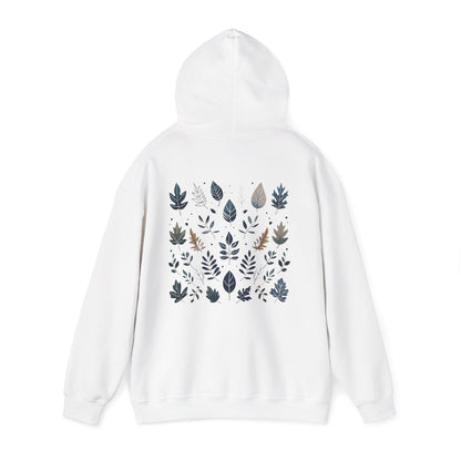 White | Botanical Harmony Hoodie, back view 2