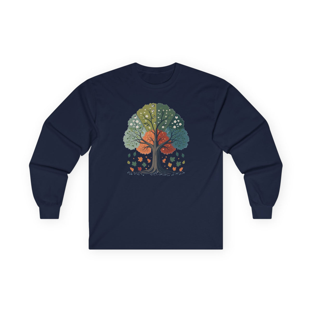 Navy | Circle of Season Long Sleeve Tee, front view