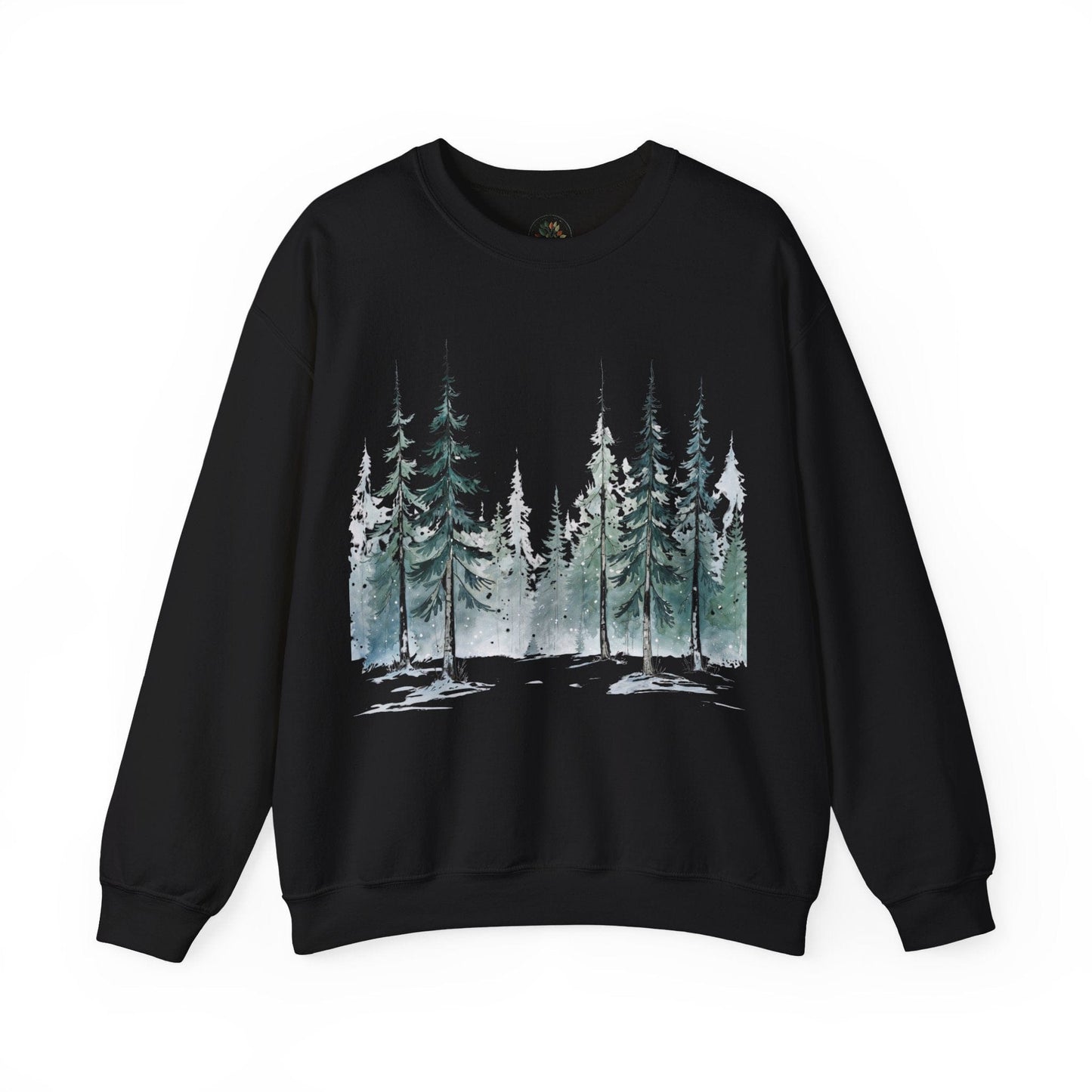 Black | Snowfall Forest Sweatshirt, front view