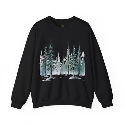 Black | Snowfall Forest Sweatshirt, front view