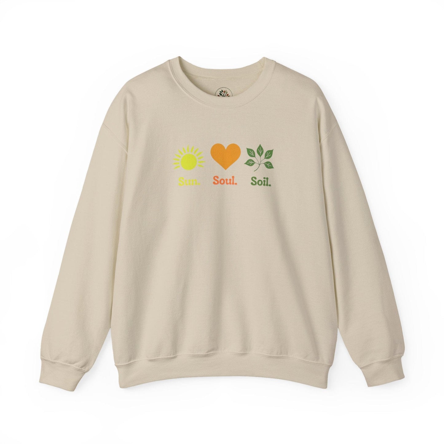 Sand | Sun. Soul. Soil. Sweatshirt, front view