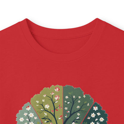 Red | Circle of Season Long Sleeve Tee, folded view