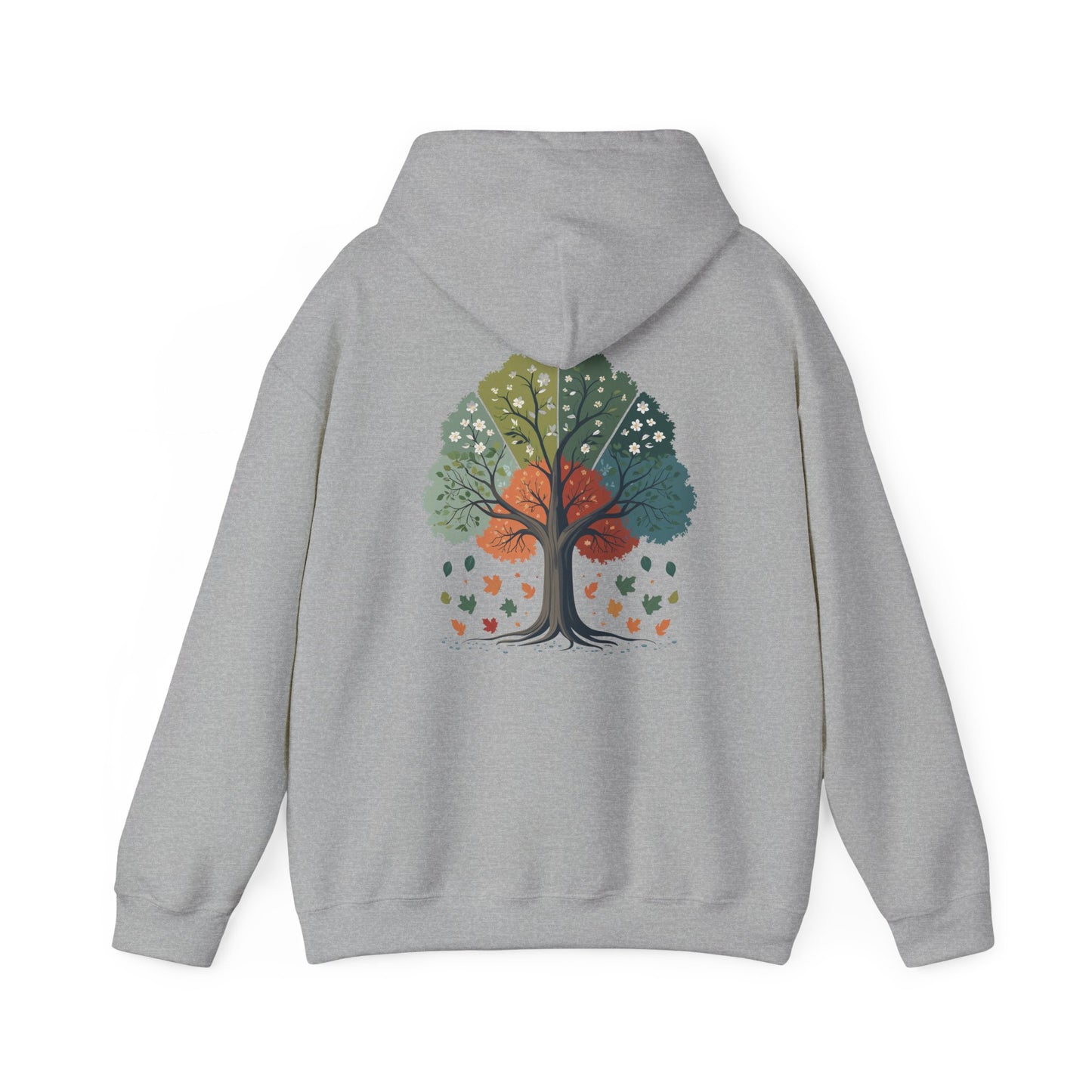 Sport Grey | Circle of Seasons Hoodie, back design view