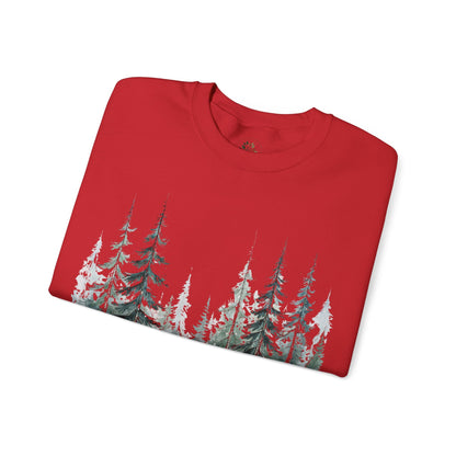 Red | Snowfall Forest Sweatshirt, folded view