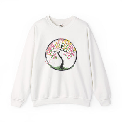 White | Joy in Bloom Sweatshirt, front view
