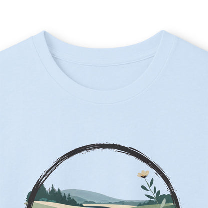 Light Blue | River of Grace Long Sleeve Tee, folded view