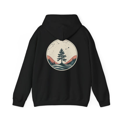 Black | Rooted in Stars Hoodie, back design view