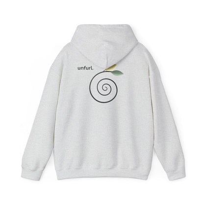 Ash | Unfurl Hoodie, back design view