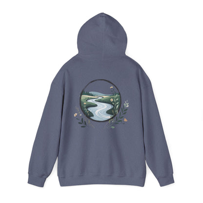 Heather Navy | River of Grace Hoodie, back view 2
