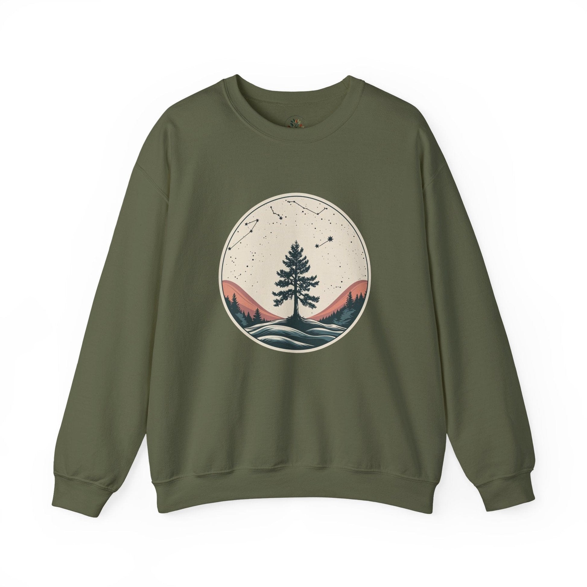 Military Green | Rooted in Stars Sweatshirt, front view