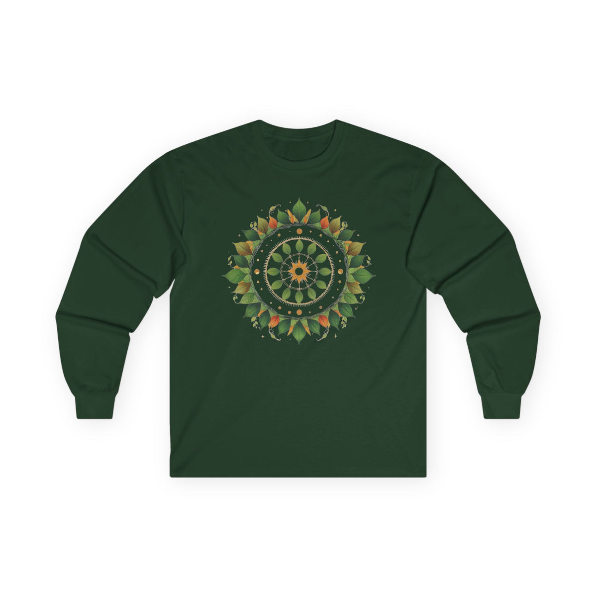 Forest Green | Celestial Growth Long Sleeve Tee, front view