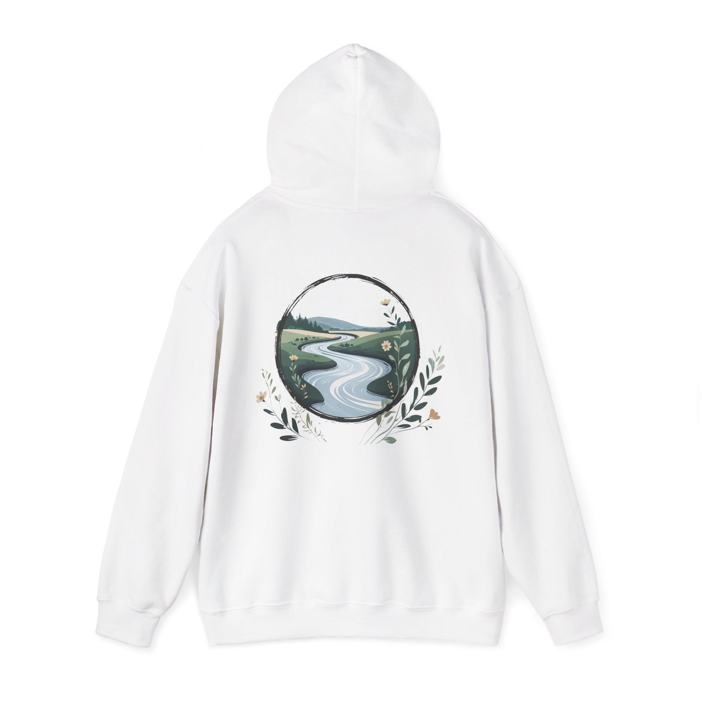 White | River of Grace Hoodie, back view 2