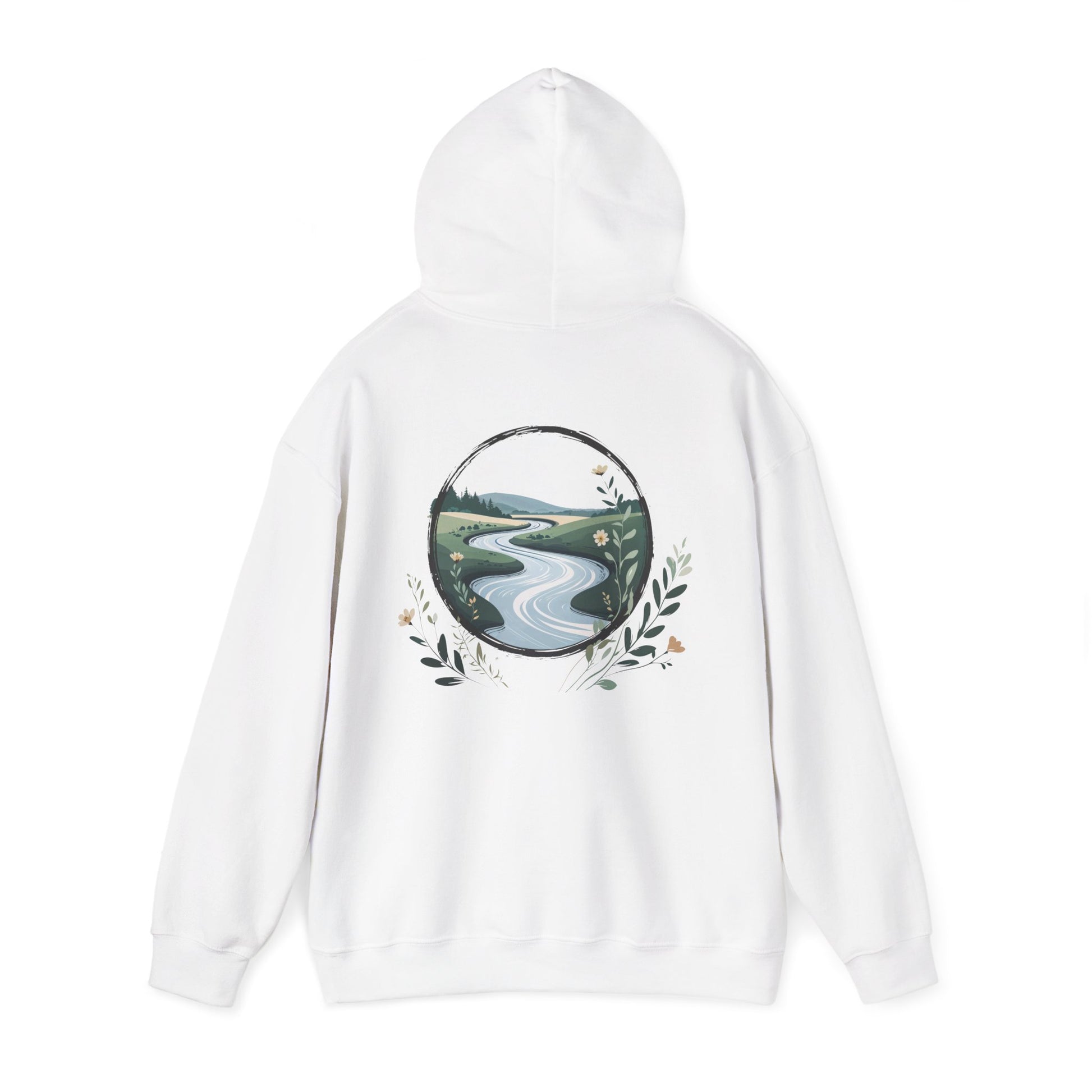 White | River of Grace Hoodie, back view 2