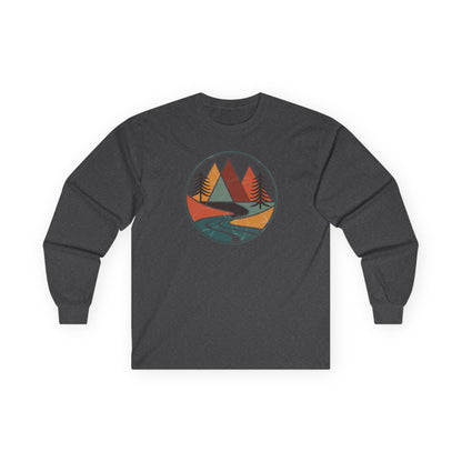 Dark Heather | Retro Horizon Long Sleeve Tee, front view