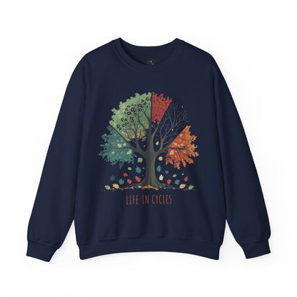 Navy | Life in Cycles Sweatshirt, front view