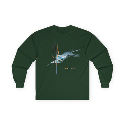 Forest Green | Exhale Long Sleeve Tee, front view