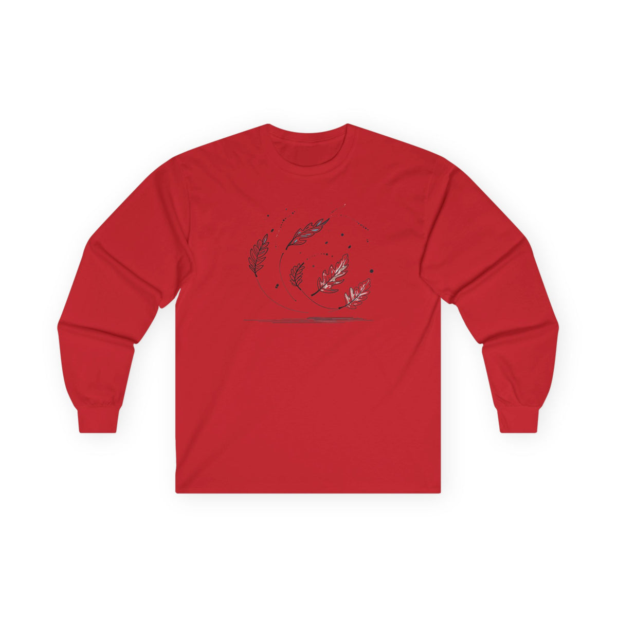 Red | Autumn Drift Long Sleeve Tee, front view