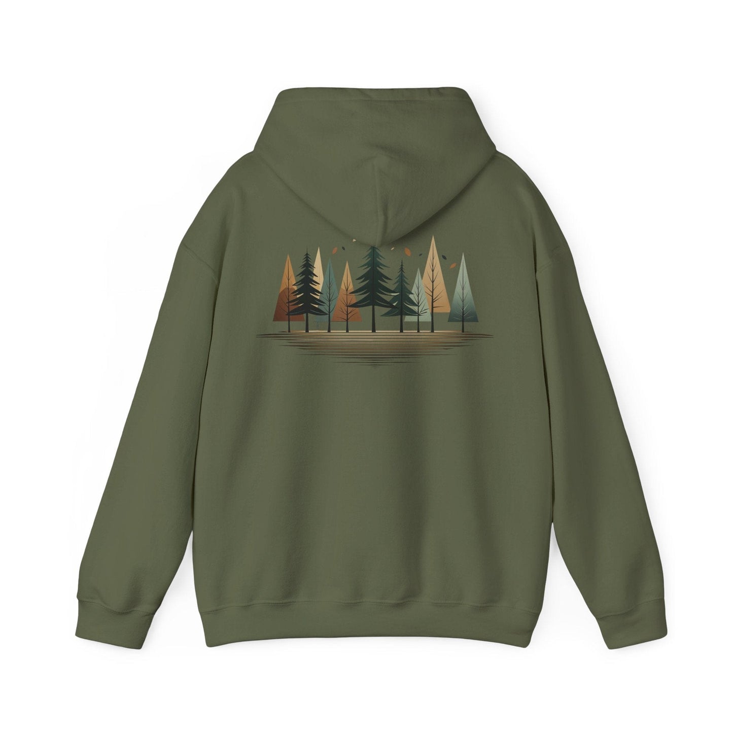 Military Green | Forest Rhythm Hoodie, back design view