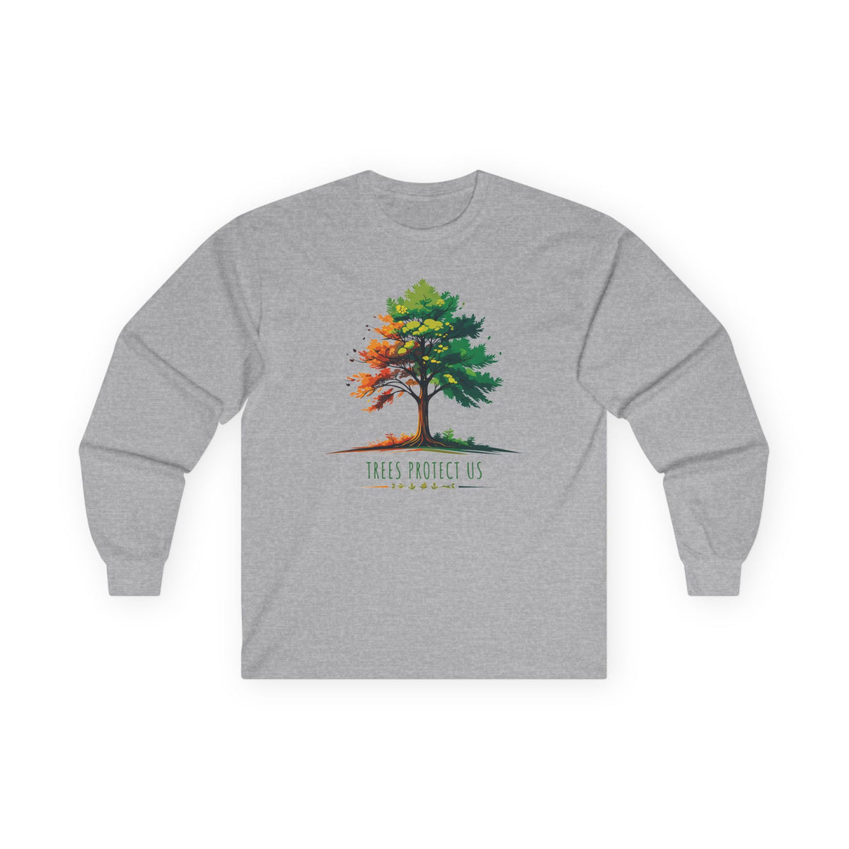 Sport Grey | Trees Protect Us Long Sleeve Tee, front view