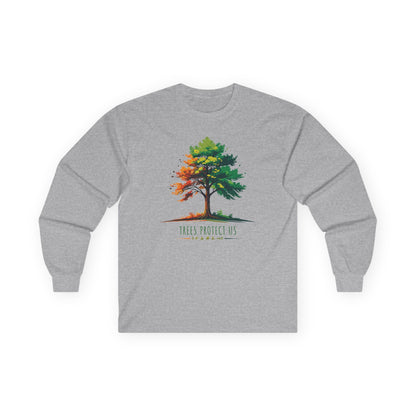 Sport Grey | Trees Protect Us Long Sleeve Tee, front view