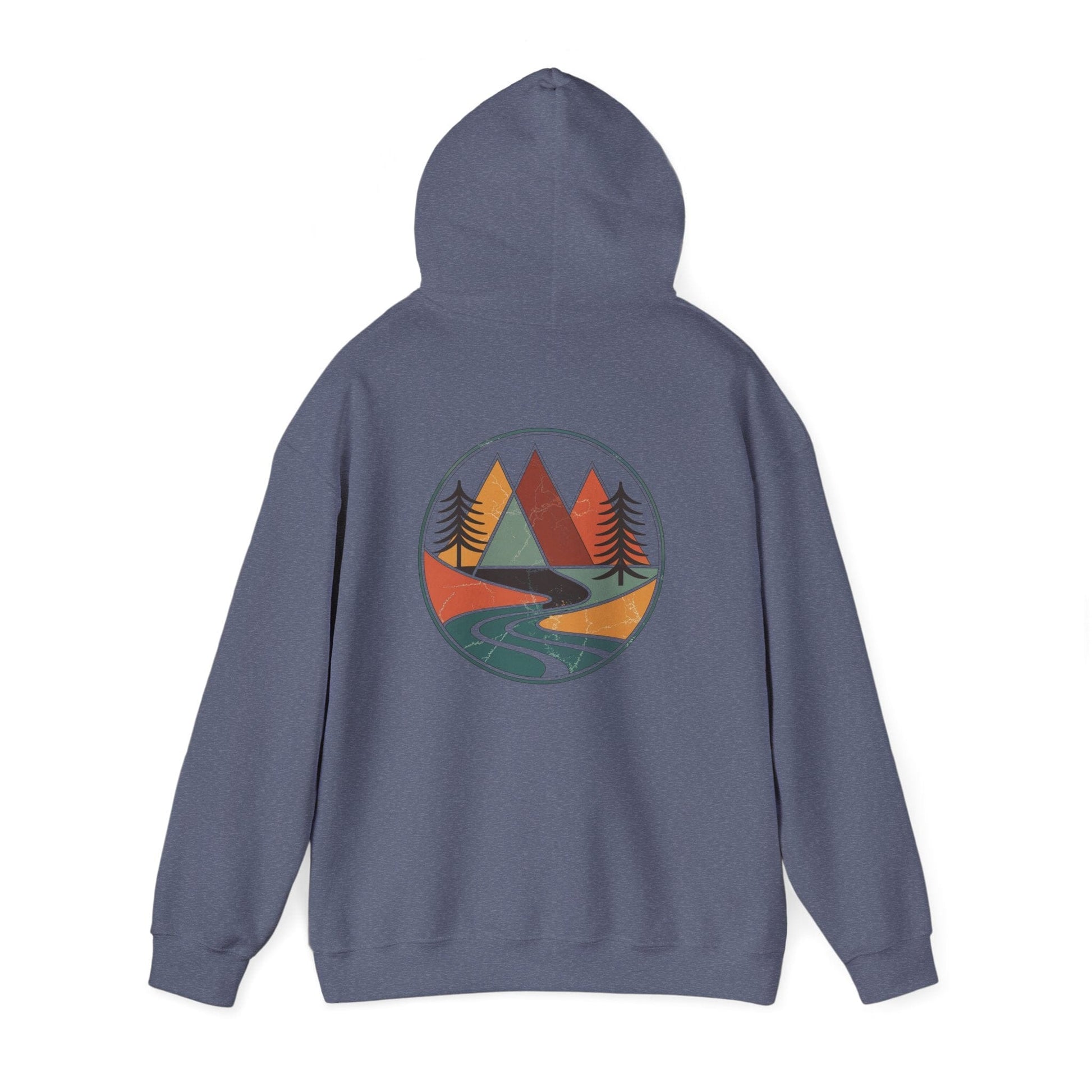 Heather Navy | Retro Horizon Hoodie, back view 2
