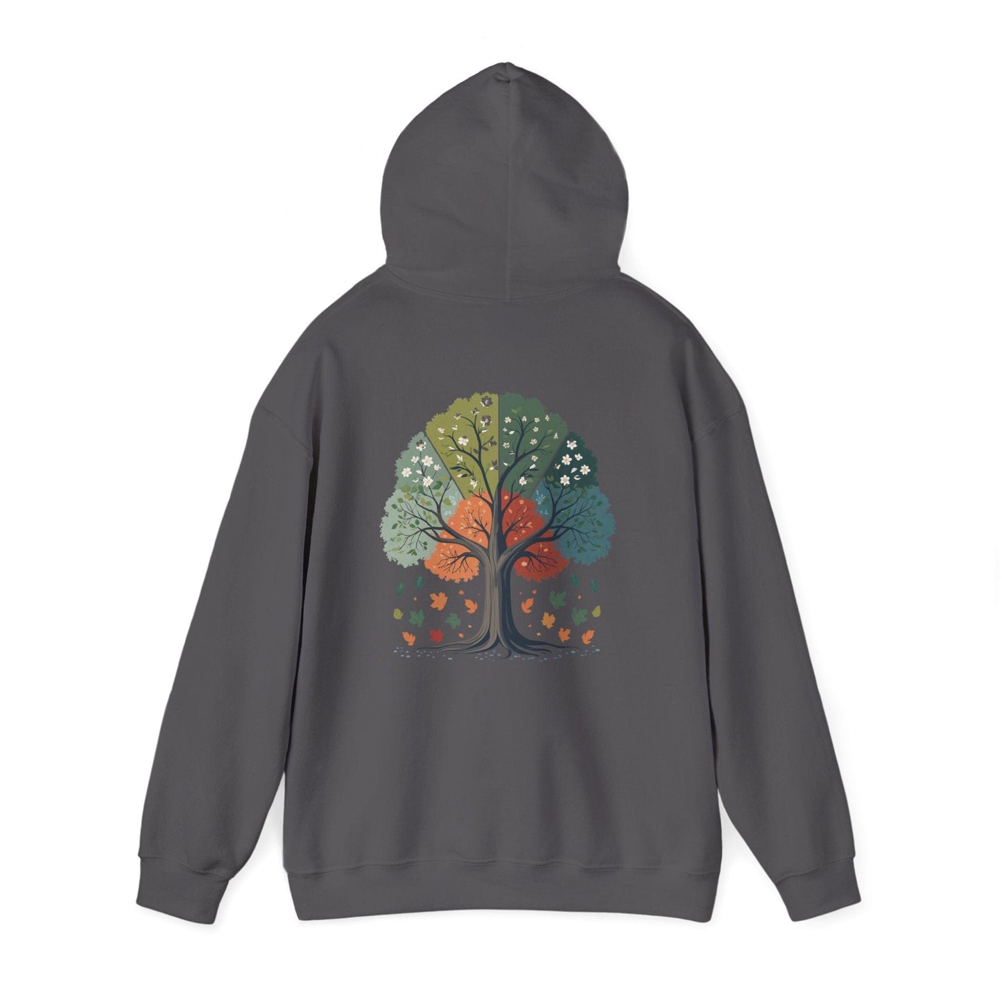 Charcoal | Circle of Seasons Hoodie, back view 2
