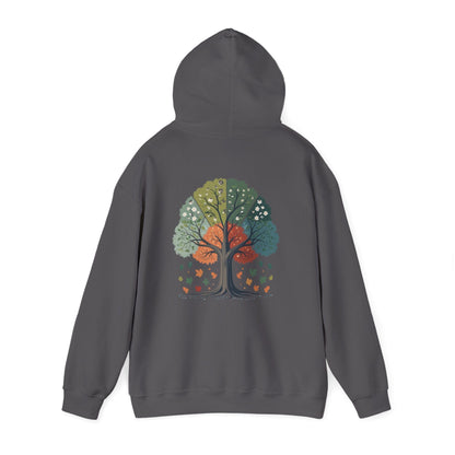 Charcoal | Circle of Seasons Hoodie, back view 2