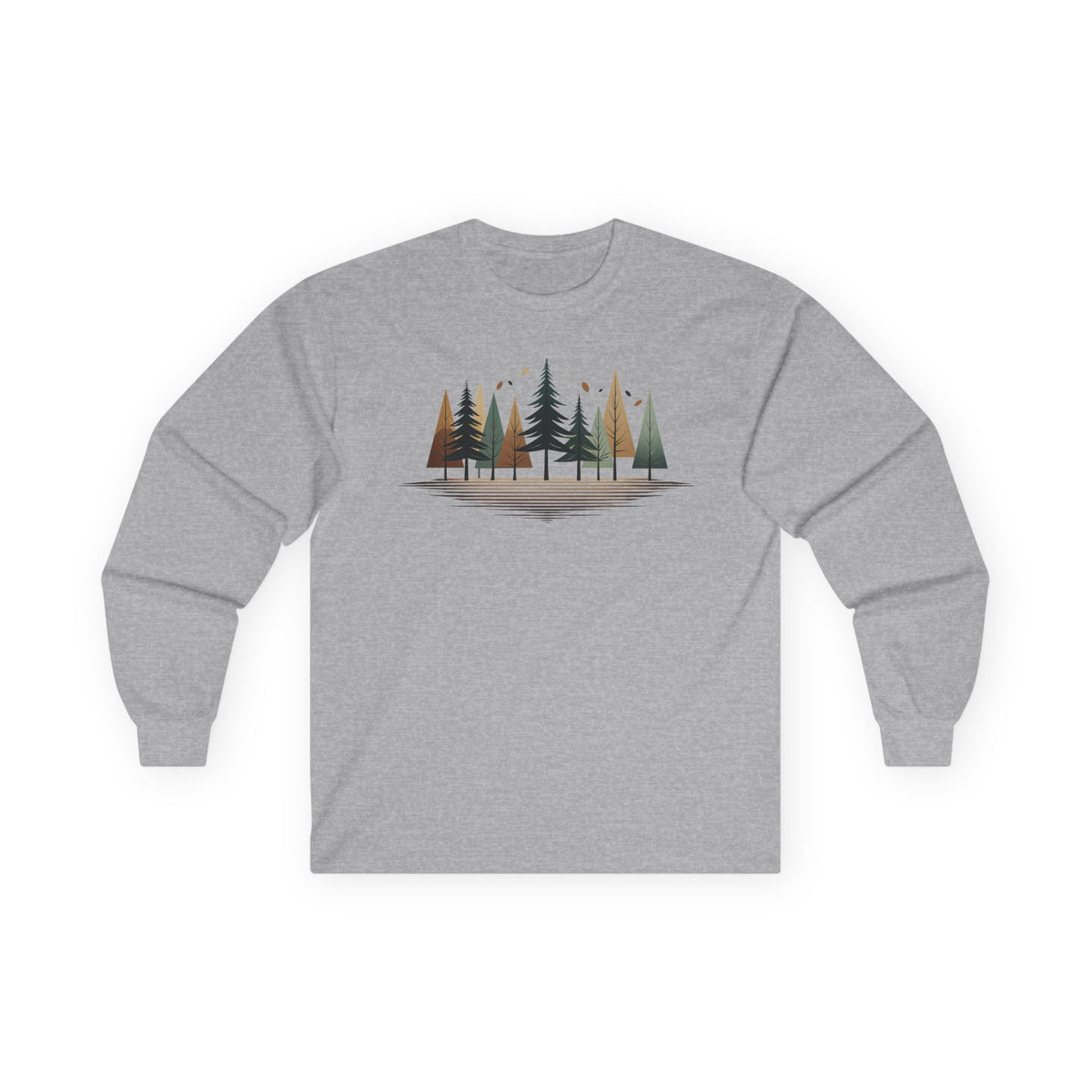 Sport Grey | Forest Rhythm Long Sleeve Tee, front view