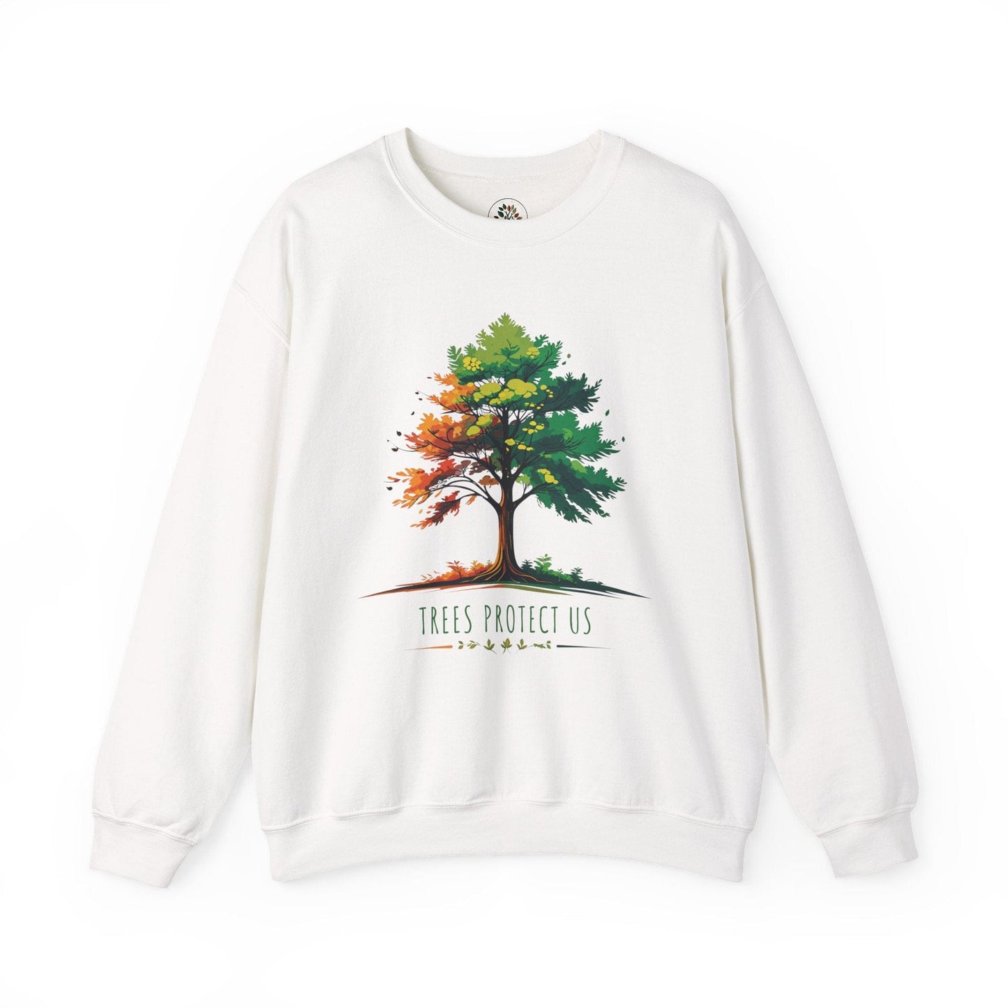 White | Trees Protect US Sweatshirt, front view