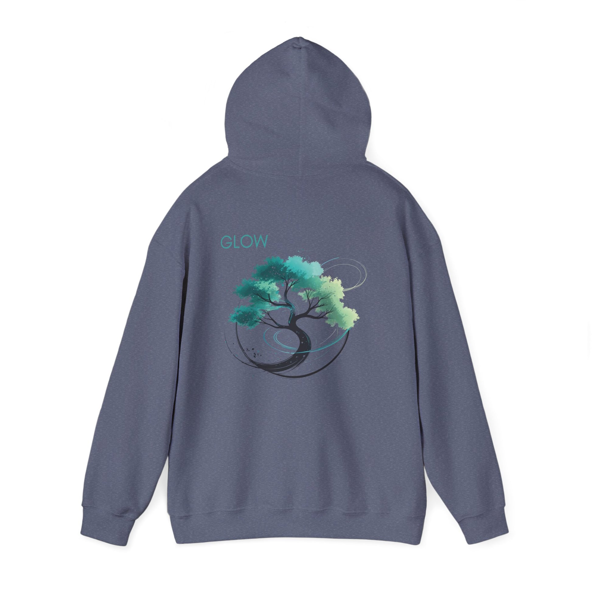 Heather Navy | Glow Hoodie, back view 2