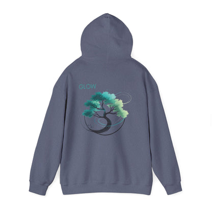 Heather Navy | Glow Hoodie, back view 2