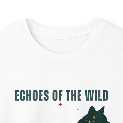 White | Echoes of the Wild Long Sleeve Tee, folded view