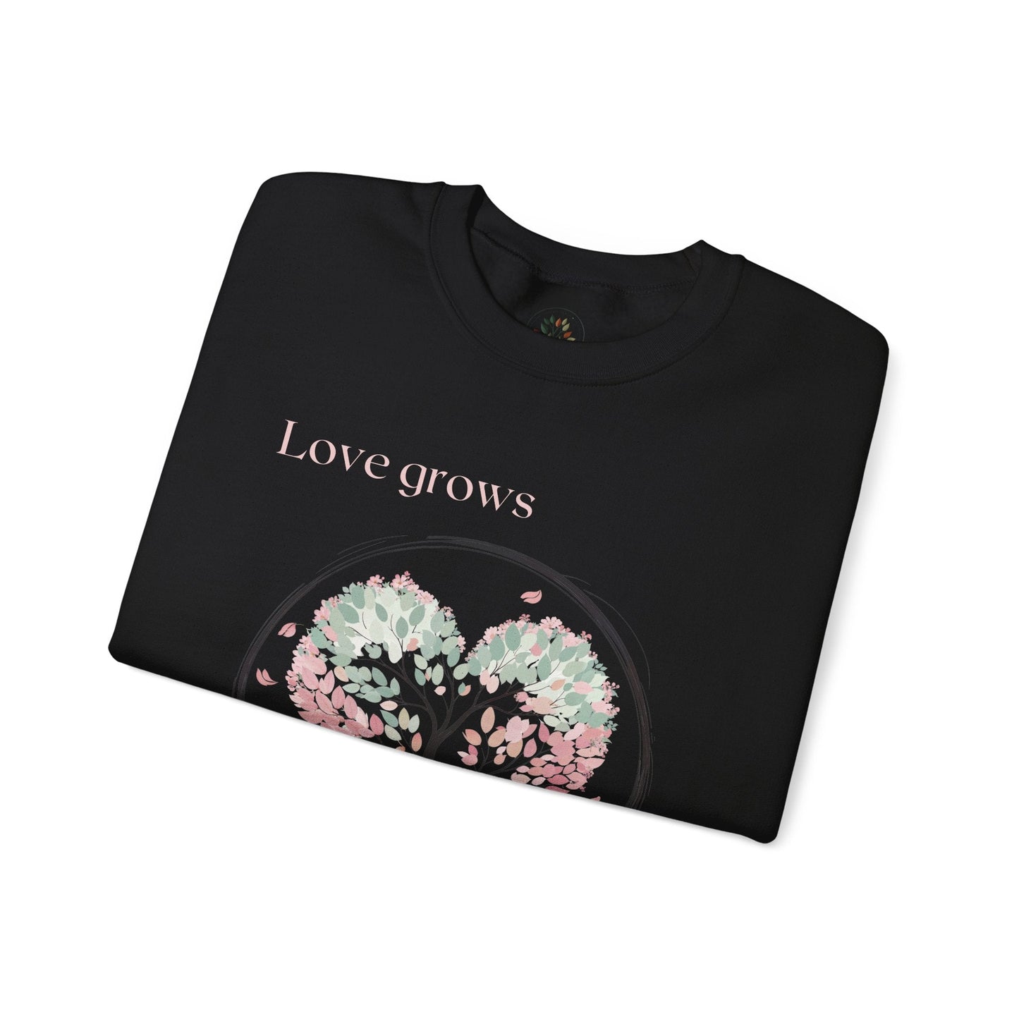 Black | Love Grows Sweatshirt, folded view