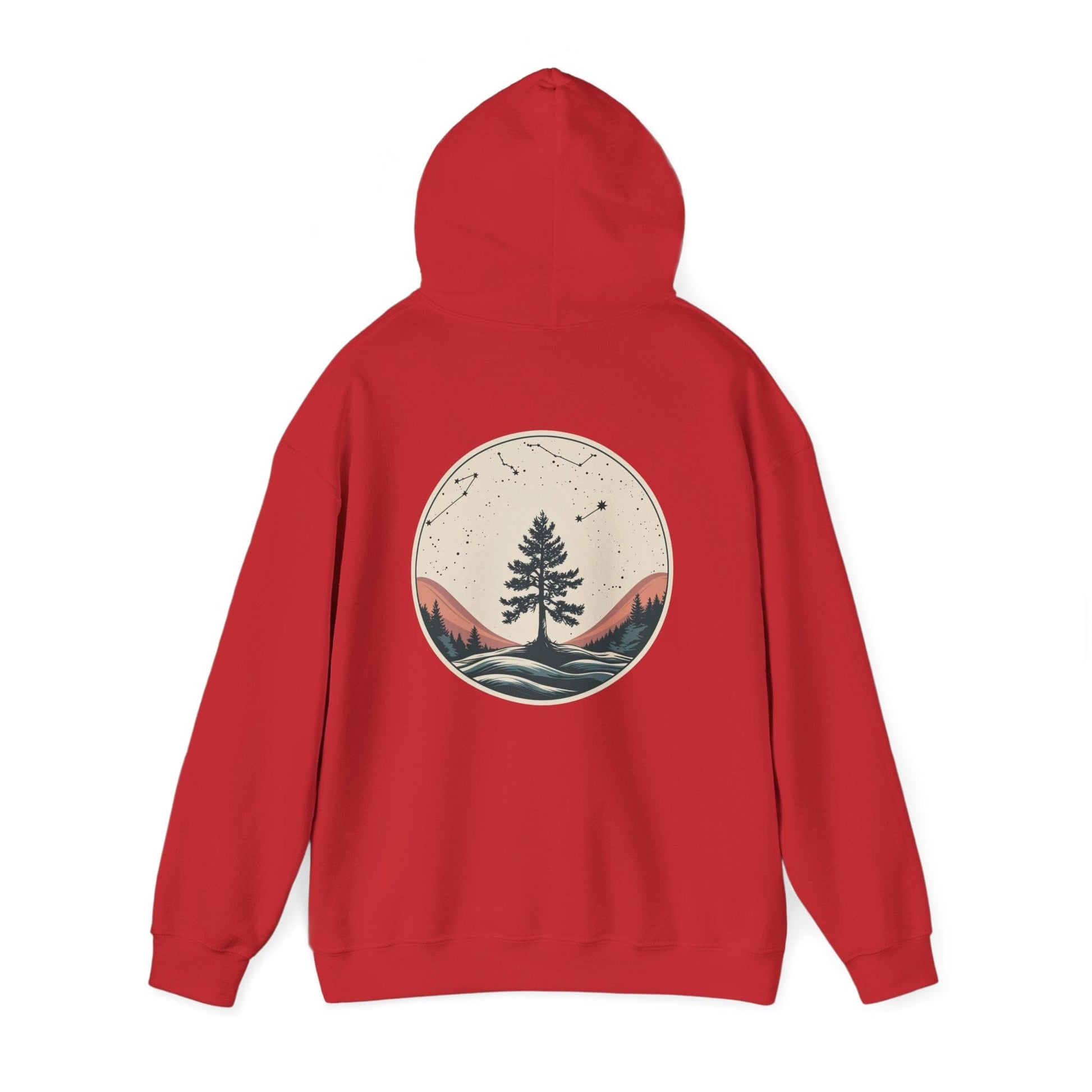 Red | Rooted in Stars Hoodie, back view 2