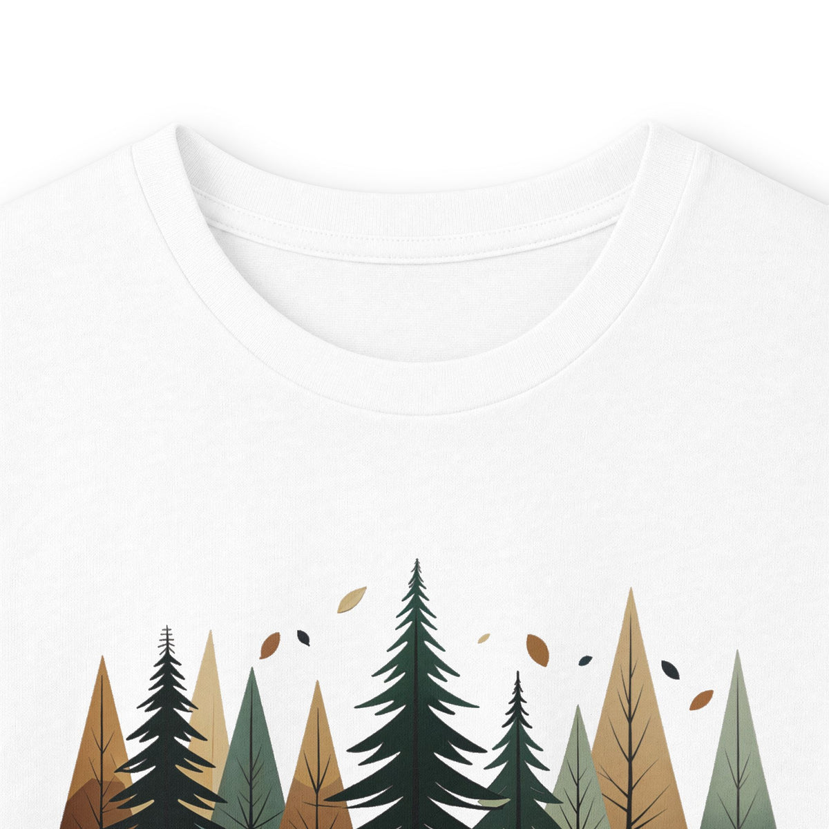 White | Forest Rhythm Long Sleeve Tee, folded view