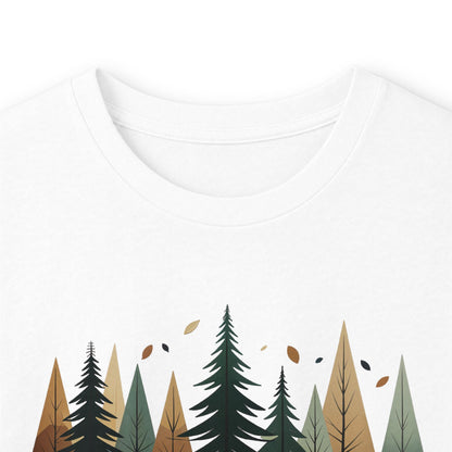 White | Forest Rhythm Long Sleeve Tee, folded view