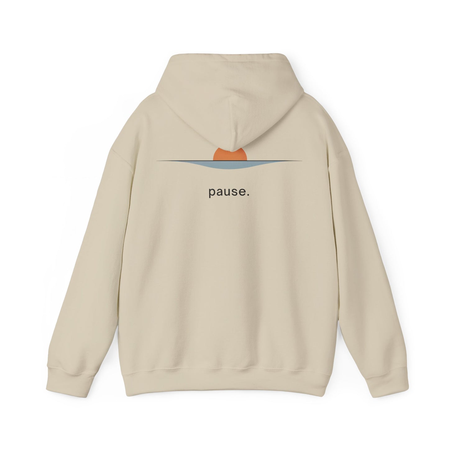 Sand | Pause Hoodie, back design view