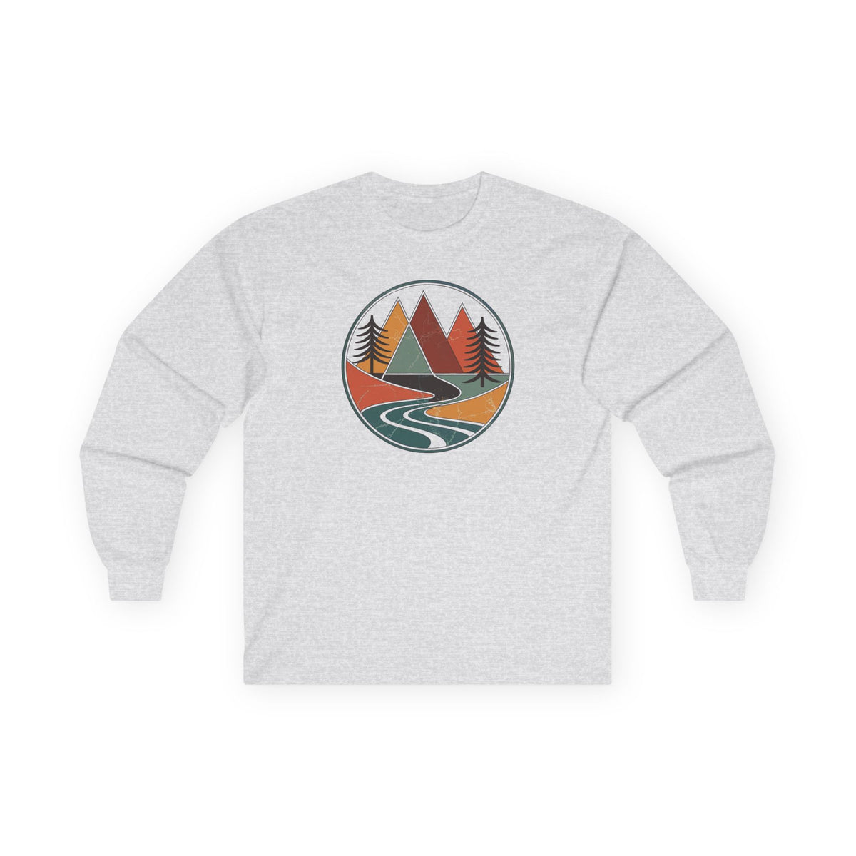 Ash | Retro Horizon Long Sleeve Tee, front view