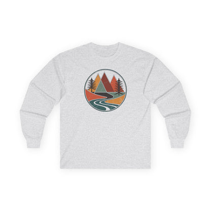 Ash | Retro Horizon Long Sleeve Tee, front view