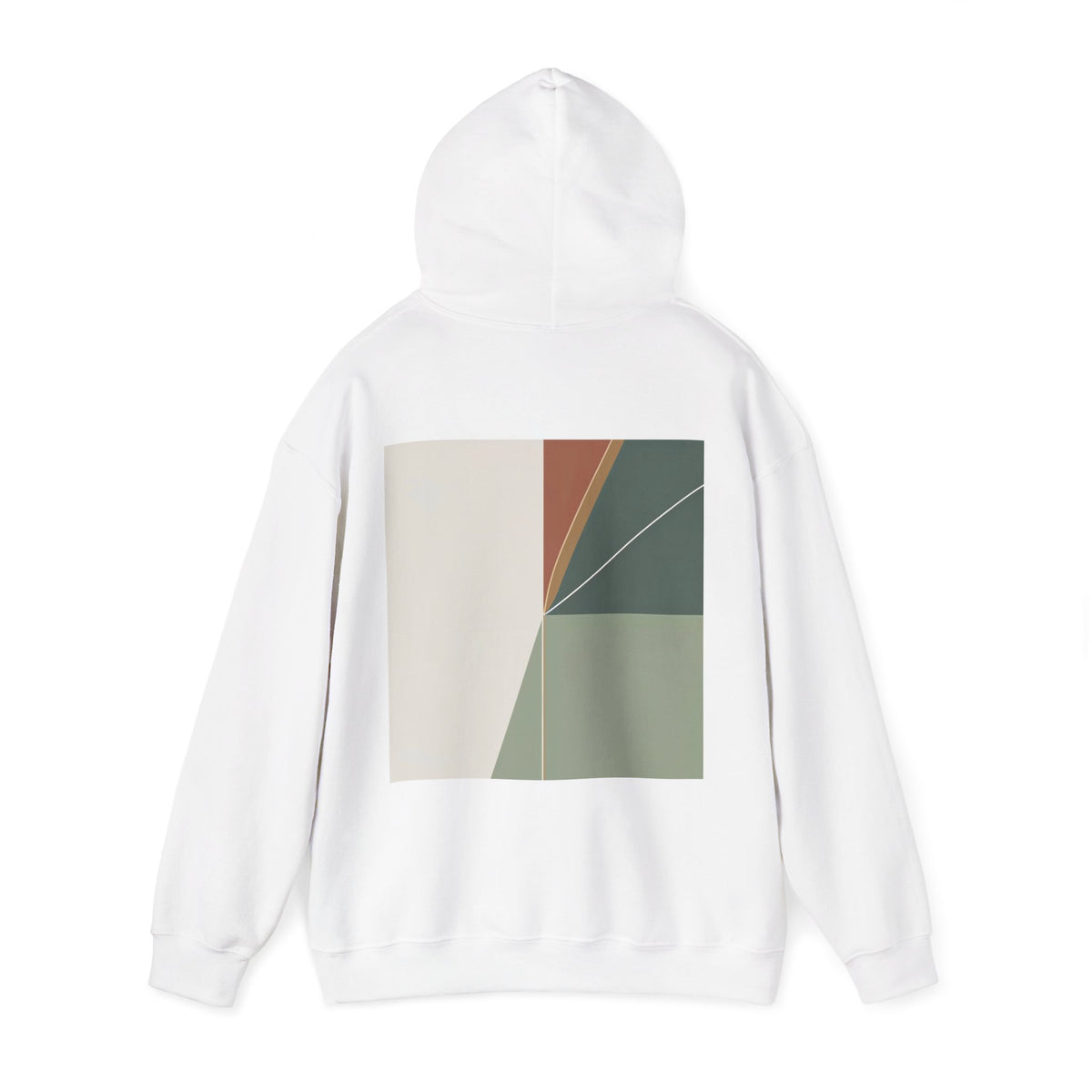 White | Divide Hoodie, back view 2