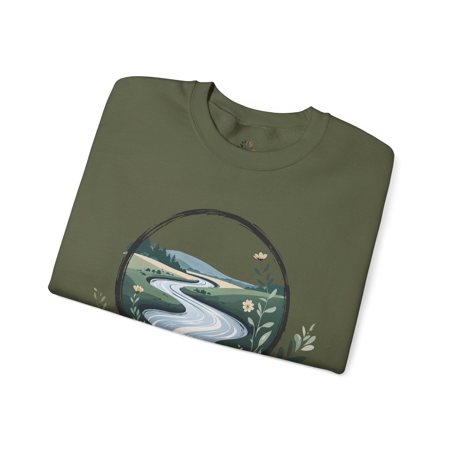 Military Green | River of Grace Sweatshirt, folded view
