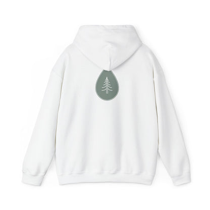 White | Calm Drop Hoodie, back design view