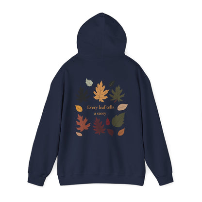 Navy | Every Leaf tells a STORY Hoodie, back view 2