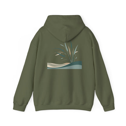 Military Green | Whispers in the Breeze Hoodie, back design view