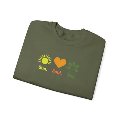 Military Green | Sun. Soul. Soil. Sweatshirt, folded view